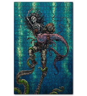 Cakapuzzle Dalgıç Ve Deniz Kızı Figürü Görseli Puzzle Yapboz MDF (Ahşap) (500 Parça)