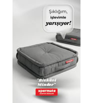 XPERMATE Bisküvi Minder Petek Önü Palet Üstü Minderi Fransız Minder Bank ve Bahçe Minderi 45x45x14 cm (Antrasit)
