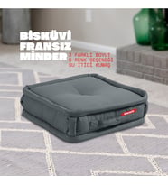 XPERMATE Bisküvi Minder Petek Önü Palet Üstü Minderi Fransız Minder Bank ve Bahçe Minderi 45x45x14 cm (Antrasit)