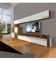 Decoraktiv Ekoflex 8 Mdf Tv Ünitesi Tv Sehpası (Beyaz - Kahverengi)