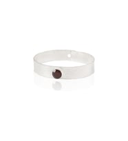 Kadir Jewellery 925 Ayar Gümüş Kaplama El İşçiliği Zirkon Taşlı Kadın Kelepçe Bilezik (Bordo)
