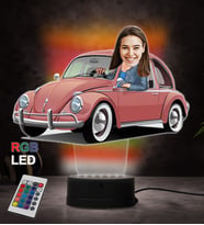 Doğum Günü Hediyesi,Sevgiliye Hediye, Kişiye Özel Fotoğraflı Vosvos Kadın Karikatür 3D Led Lamba (RGB)