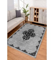 Dijital Kaymaz Taban Yıkanabilir Renkli Salon Halısı Mutfak Halısı Yolluk ND-SD-1085 (Gri)