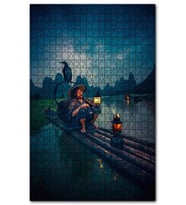 Cakapuzzle Saldaki Balıkçı ve Karabatak Puzzle Yapboz MDF (Ahşap) (500 Parça)
