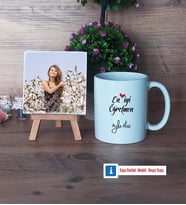 En İyi Öğretmen Fotoğraflı Dekoratif Taş, Kupa Bardak Beyaz Hediye (Model 1)