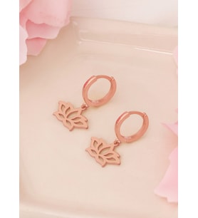 925 AYAR GÜMÜŞ SALLANTILI LOTUS ÇİÇEĞİ KÜPE (Rose)