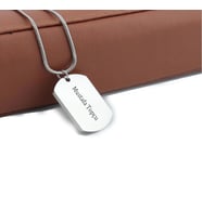 İsme Kişiye Özel Paslanmaz Çelik Künye Kolye Küçük Boy (Beyaz)