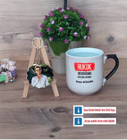 Hukuk Okuduğumu Söylemiş Miydim Kupa Bardak Beyaz ve Fotoğraflı Ahşap Anahtarlık Hediye (Model 10)