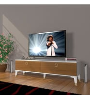 Decoraktiv Eko 140 Mdf Std Gold Tv Ünitesi Tv Sehpası (Beyaz - Ceviz)