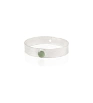 Kadir Jewellery 925 Ayar Gümüş Kaplama El İşçiliği Zirkon Taşlı Kadın Kelepçe Bilezik (Açık Yeşil)
