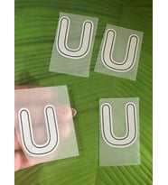 5X4 CM ÜTÜ İLE YAPIŞAN U HARFİ TRANSFER BASKI ARMA (Gri)