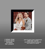12 Adet 20x20 Çerçeve - Mdf Çerçeve - Kare Fotoğraf Çerçevesi (Siyah - Beyaz)