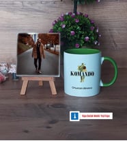 Komando Fotoğraflı Dekoratif Taş, Kupa Bardak Beyaz Hediye (Model 14)
