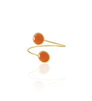 Kadir Jewellery 22 Ayar Altın Kaplama Zirkon Taşlı Ayarlanabilir Trend Bilezik (Kırmızı)