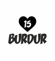Kalpli 15 Burdur Araba Sticker siyah 20x15 CM (Siyah)