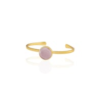 Kadir Jewellery Zirkon Taşlı Ayarlanabilir 22 Ayar Altın Kaplama Bilezik (Pembe)