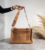 Tote Bag Kanvas El ve Omuz Çanta (Taba)