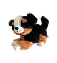 Peluş Köpek Havlayan Yatan Sevimli Peluş Köpek 25 Cm Yatan Sesli Köpek Peluş (Siyah)