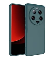 Xiaomi Mi 13 Ultra Kılıf Kamera Korumalı iÇi Süet Dokulu Lansman Tipi Silikon (Koyu Yeşil)