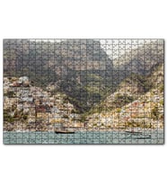 Cakapuzzle Deniz ve Yalçın Kayalıklardaki Evler  Puzzle Yapboz MDF (Ahşap) (1000 Parça)