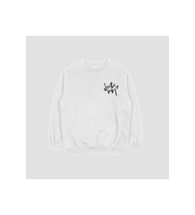 Unisex Siyah Yılbaşı Santa Baby Baskılı Oversize Kapşonsuz Sweatshirt (Beyaz)