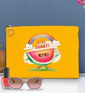 BK Gİft Yaz Temalı-7 Astarlı Portföy Çanta 30x21cm(12 Renk Seçeneği), Baskılı El Çantası, Organizer Çanta (Sarı)