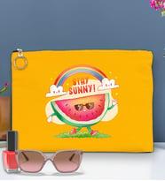 BK Gİft Yaz Temalı-7 Astarlı Portföy Çanta 30x21cm(12 Renk Seçeneği), Baskılı El Çantası, Organizer Çanta (Sarı)
