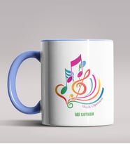 Kişiye Özel Müzik Öğretmeni Tasarımlı Siyah Renk Kupa Bardak 4 (Mavi)