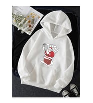 Noel Baba Selfie Hoho Yeni Yıl Kapşonlu Sweatshirt (Beyaz)