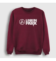 Presmono Unisex Beyaz Logo V2 Linkin Park Sweatshirt 98308tt (Bordo)