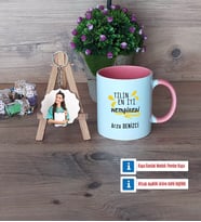 En İyi Hemşire Kupa Bardak Beyaz ve Fotoğraflı Ahşap Anahtarlık Hediye (Model 6)