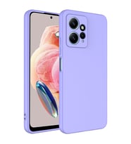 Xiaomi Redmi Note 12 4G Kılıf Kamera Korumalı iÇi Süet Dokulu Lansman Tipi Silikon (Lila)