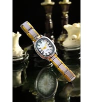 Vintage Minimal Çelik Ayarlanabilir Kordonlu Retro Kordon Oval Gold Kadın Kol Saati (Altın-Gümüş)