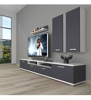 Decoraktiv Eko 5200D Mdf Tv Ünitesi Tv Sehpası (Beyaz - Antrasit)