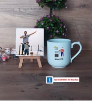Babalar Günü Hediyesi Fotoğraflı Dekoratif Taş, Kupa Bardak Beyaz Hediye Babaya Doğum Günü Hediyesi (Model 5)