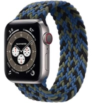 Apple Watch 10/11 42mm-38/40/41mm Kordon Medium Örgü Solo Loop Kordon 32 147mm 2 (Siyah-Mavi)