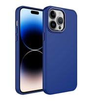 iPhone 13 Pro Max Kılıf Luna Dışı Soft Yumuşak İçi Kadife Kılıf (Lacivert)