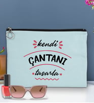 BK Gİft Kişiye Özel Kendin Tasarla Astarlı Portföy Çanta 30x21cm (12 Renk Seçeneğı), Baskılı El Çantası, Organizer Çanta (Açık Mavi)