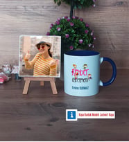 Rehber Öğretmeni Fotoğraflı Dekoratif Taş, Kupa Bardak Beyaz Hediye (Model 3)