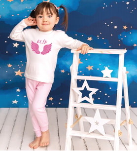 Pia Baby GL2024 İsme Özel Çocuk Pijama Takımı 1-8 Yaş (Pembe)