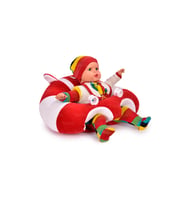 TOKKO Bebek Bebe Yatmaz Oturma Destek Minderi - Bebek Koltuğu - Büyük Bebek Oturağı Bebeyatmaz (Kırmızı-Beyaz)