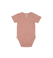 Mr.J & Ms.R Baskılı Omuz Çıtçıtlı Kısa Kollu Body (Pembe)