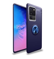 Samsung Galaxy S20 Ultra Kılıf Yüzüklü Magnetli Ravel Case (Mavi)