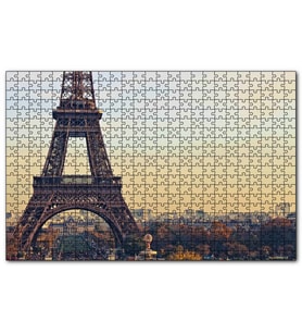 Cakapuzzle Sonbahar Günbatımı Eyfel Kulesi ve Şehir Manzarası  Puzzle Yapboz MDF (Ahşap) (1000 Parça)