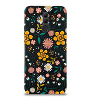 Huawei Mate 20 Lite Uyumlu Lansman Kılıf Çiçek Tasarımlı İçi Kadife  Kapak (Siyah)