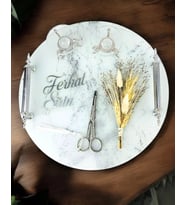 Radiance Desenli Söz Nişan Tepsisi (Beyaz)