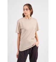 Nare Giyim Siyah Pamuklu Basic Kadın T-shirt (Taş)