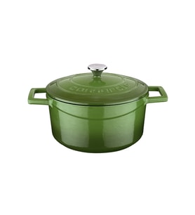 Lava Döküm Yuvarlak Tencere. Folk Çap(Ø)20cm. (Yeşil)