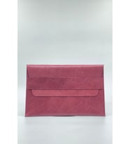 Macbook Çantası 13"/13.3" Uyumlu Yılan Desenli Hakiki Deri Kılıf (Bordo)