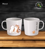 KirliPatiler Taş Kupa Fincan Üzeri Duygusal Kedi Baskılı (Model 6)